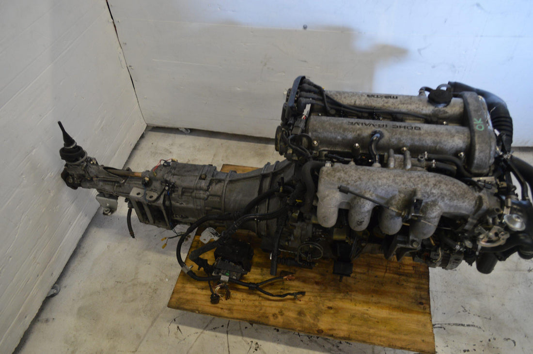 1990 – 1993 MAZDA MX-5 MIATA (NA/NA6 MIATA) 1.6L B6 4 CYLINDER ENGINE + 5 SPEED MANUAL TRANSMISSION (ECU INCLUDED) – JDM IMPORTED COMPLETE MOTOR SWAP KIT
