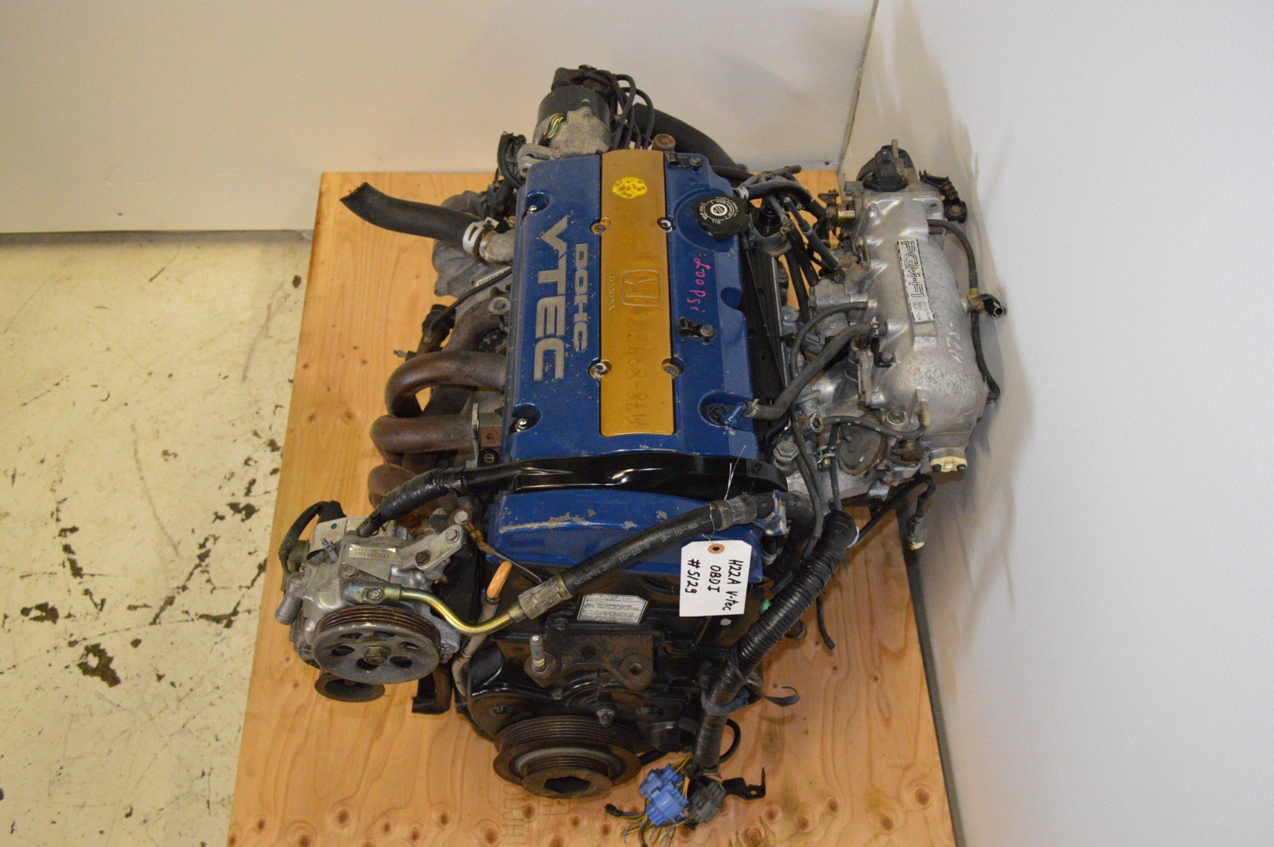 1992-1995 HONDA PRELUDE OBD1 H22A BLUE TOP ENGINE WITH 5-SP MANUAL TRANS ECU