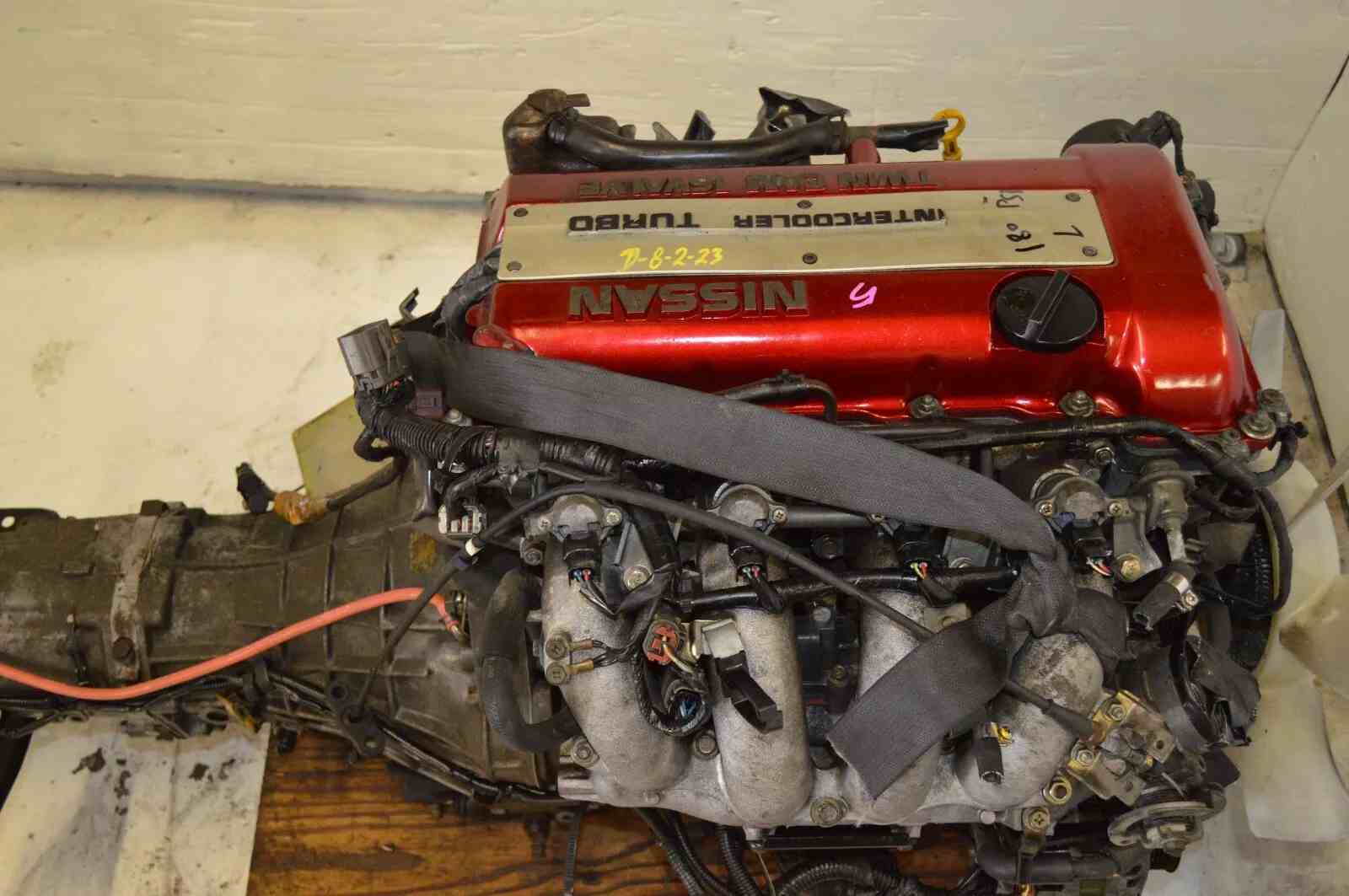 JDM NISSAN SILVIA SR20DET S13 2.0L RED TOP TURBO ENGINE 5 SPEED MANUAL TRANS ECU/MOTOR